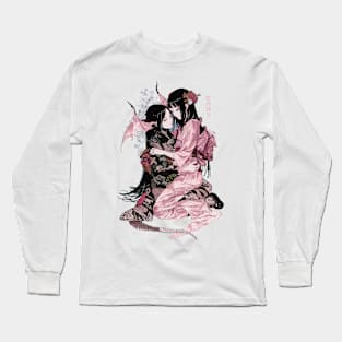 Two Geishas Kissing Graphic T-Shirt 25 Long Sleeve T-Shirt